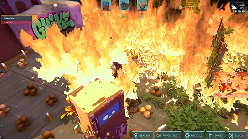 Village fire disaster in Hello World